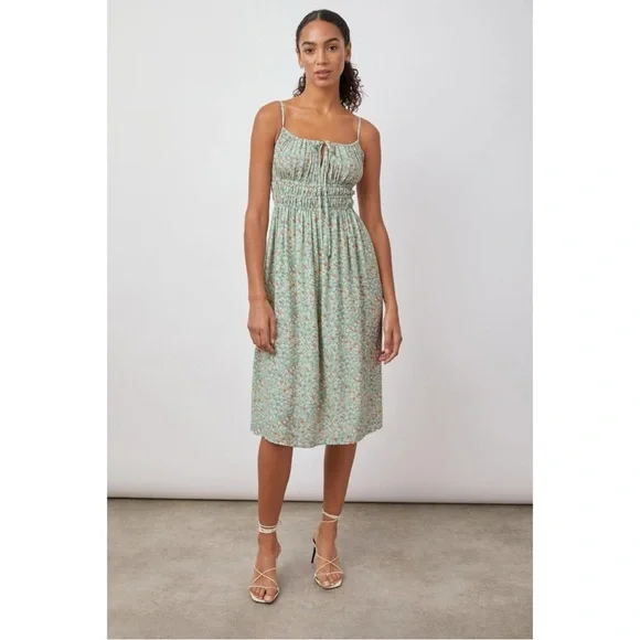 Rails Dainty Octavia Dress Green Summer Meadow Midi Dress Size XS NWT Sundress - Picture 12 of 14